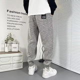 drawstring striped haren chic pants korean trend temperament spring autumn fashion loose waist versatile sweatpants mens cloth streetwear sweatpants