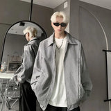 American Vintage Niche Lapel Jacket Men Spring And Autumn Pleated Desi