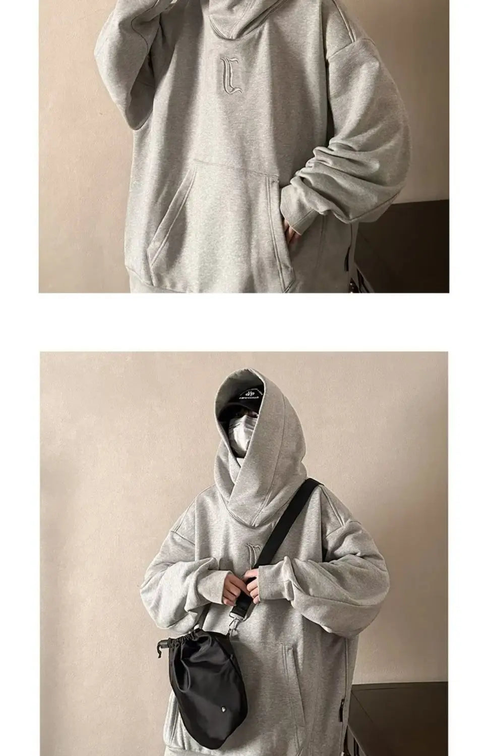 Trendy American High Collar Hooded Storm Sweatshirt For Men Women High