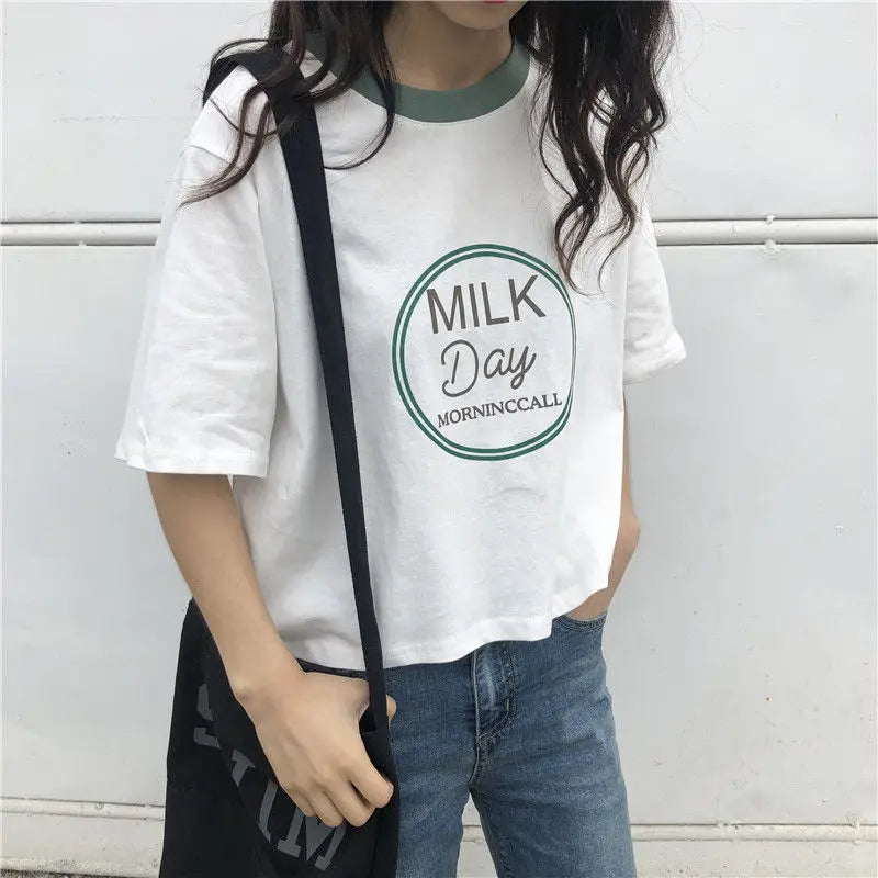 Y2k Tribal flame – Short Short Sleeved T Shirt For Female Students New Korean S