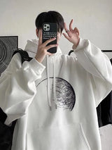 Goth Fashion Graphic Printed Hoodies Mens Autumn Hip Hop Fashion Oversized