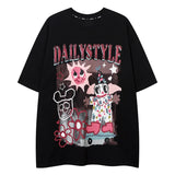 Sadcore Oversized shirt – Men Short Sleeve T Shirts Fun Comic Cartoon Print Tshirt Jap