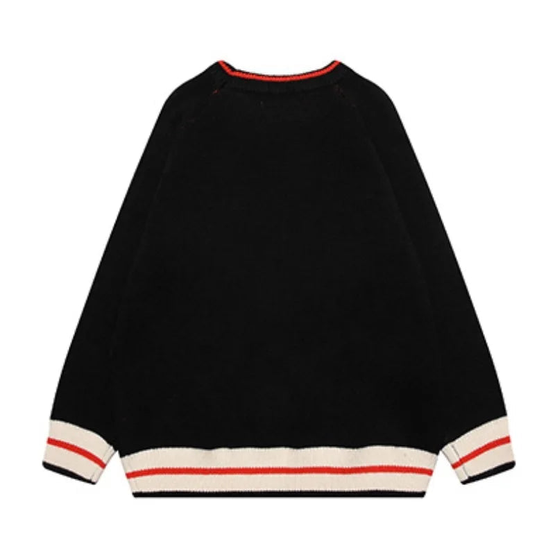 hip hop knitted sweater mens autumn winter o neck skulls pullover streetwear casual warm loose sweaters unisex jumpers knitwear unique limited edition hoodie, aesthetic street look hoodie, trendy hip hop style outerwear