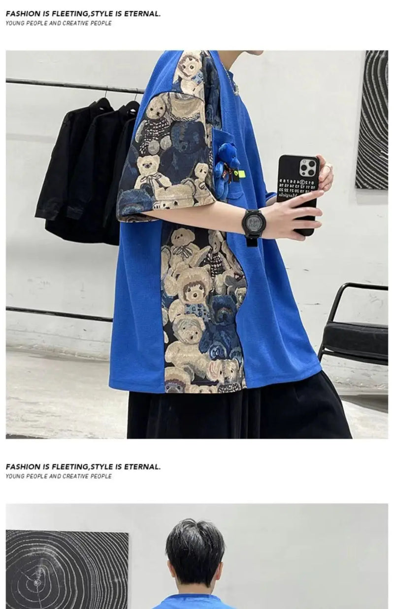 Skatercore Oversized shirt – Summer Short Sleeved Mens T Shirt Trend Loose And Versatile