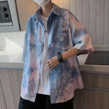2023 Summer New Light Luxury Fashion Short-sleeved Shirt Men Top Coat Comfortable Casual Shirt Boutique Clothing Simple Style