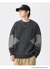 varsity graphic knit, unisex street look, trendy streetwear apparel for men and women