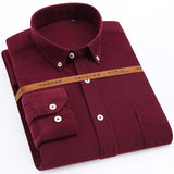Japan Style Mens Fashion Long Sleeve Corduroy Shirt Single Patch Pocke