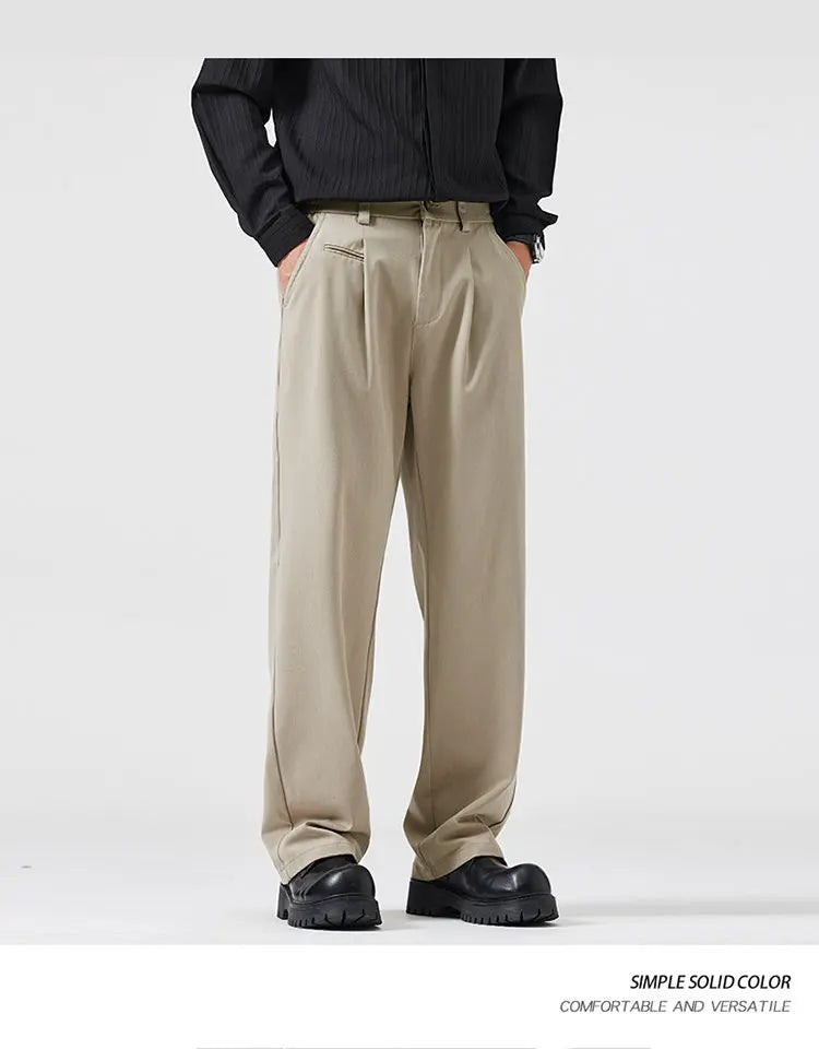 simple casual pants mens spring autumn loose fashion straight wide leg plus size pants cityboy streetwear trousers unique default style 2252