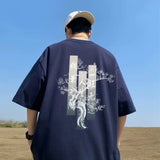 Harajuku Vintage anime – Chinese Style Graphic Short Sleeve T Shirts Mens Fashion
