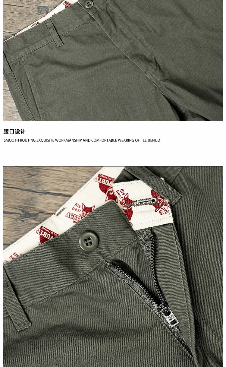 men business casual fashion pure cotton commute pants japanese streetwear amikaji fashion straight cargo pant trouser unique cargo style 2025
