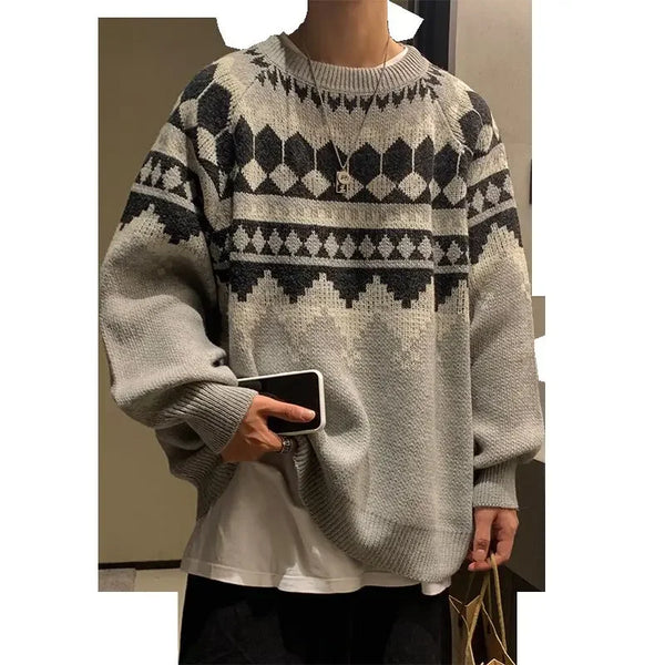y2k flame knit sweater in soft cotton blend for fashion-forward fall wardrobes, ideal for men’s fashion and seasonal streetwe