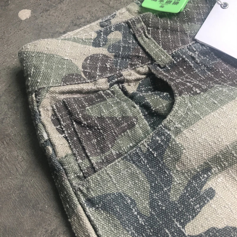 frog drift fashion american style streetwear camouflage cargo pants vintage clothing loose cotton trousers for men unisex unique cargo style 1114