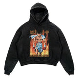 Tideshec 2024 Men Hoodie Retro Japanese Anime Graphic Hoodies Hip Hop