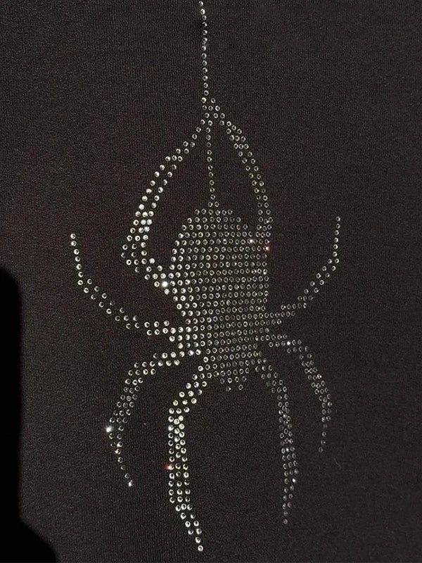 Dark Spider hot drilling Hoodie Pullover Sweatshirt Streetwear vintage Loose Hip Hop Punk