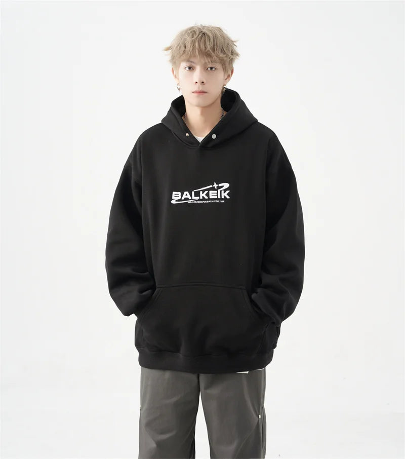 2024 Korean Fashion Pullover – Winter Letter Embroidered Baggy Hoodies For Men Y2K Vintage Streetwear Hooded Sweatshirt Hip Hop Fashion Fleece Pullover Hoody | Zip Knit Drop #202