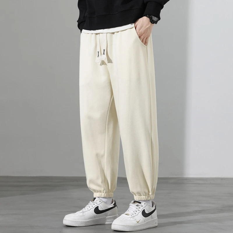 sports pants men fashion solid color casual pants men sweatpants streetwear hip hop loose straight pants mens joggers trousers streetwear sweatpants