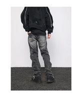 mens hip hop streetwear denim pants cobweb embroidery denim pants 2023 harajuku zipper cotton joggers jeans trousers harem pants unique joggers style 1934