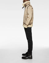 leather varsity coat, fall winter style, men's streetwear fashion, oversized urban jacket, high quality cold-weather coat