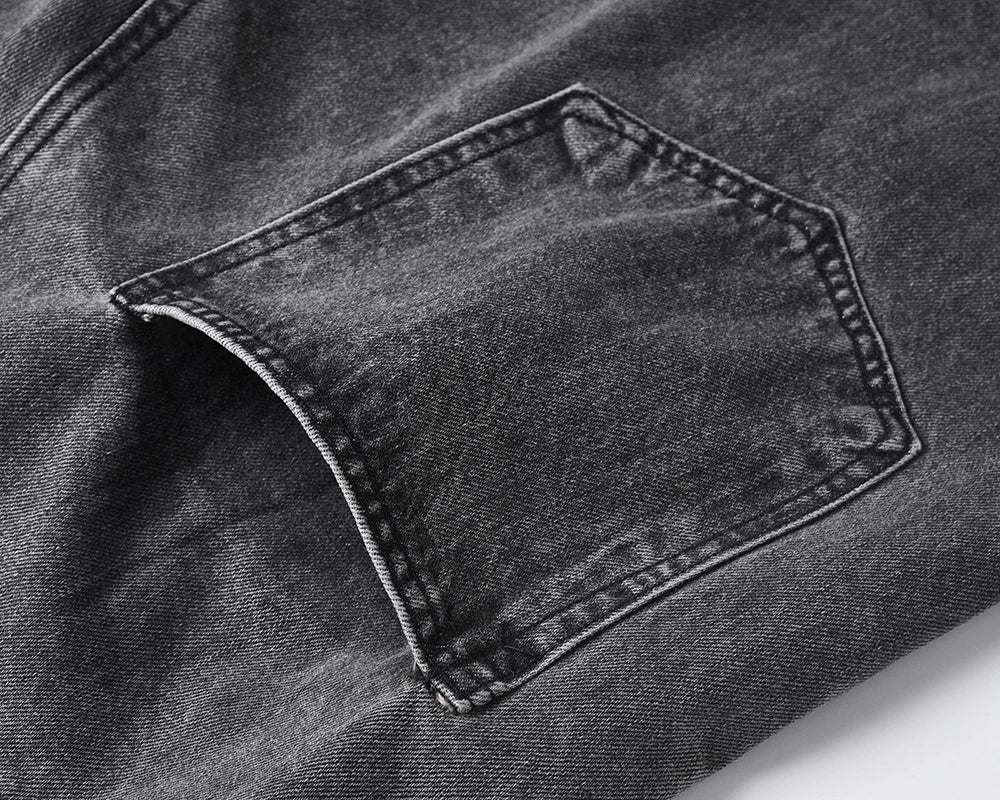 high street washed baggy casual jeans for men and women straight pockets denim pants oversized loose cargo trousers unique cargo style 3883
