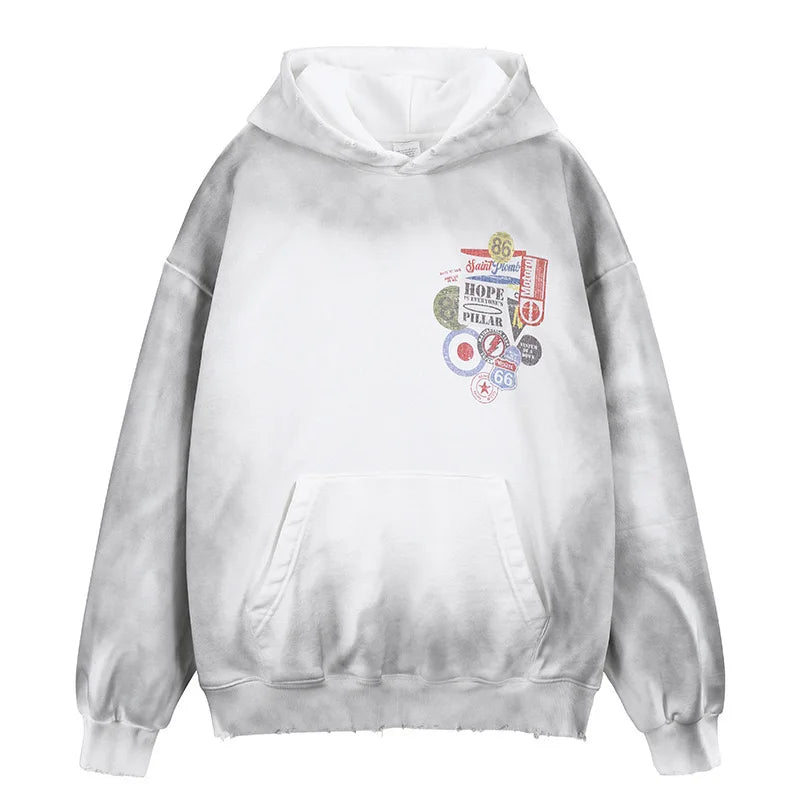 Urban ninja hoodie with neon glitch and cybercore elements