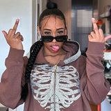Women Spring And Autumn Loose Harajuku Y2K Hoodies American Retro 2024