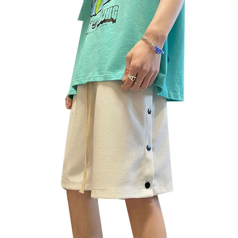 2023 summer new light luxury fashion pants men shorts casual loose beach pants all match boutique clothing simple style relaxed fit shorts