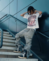 Skatercore Graphic tee – High Street Trendy Brand Cartoon Printed Oversized Short Sle