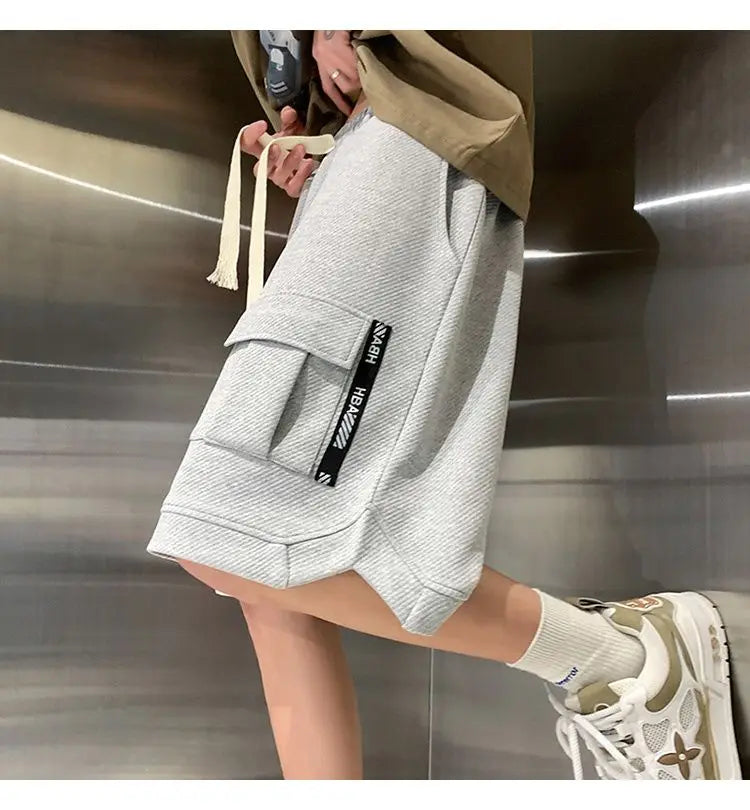 korean style niche casual shorts men summer workwear five point pants design trendy brand loose couple style retro sports pants unique shorts style 2178