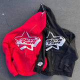 Oversized Goth hoodie streetwear Spring Y2K Goth punk Harajuku Alphabet full zipper hoodie women's casual loose sweatshirt