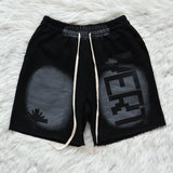 New 2023 Novelty High Men Vertabrae Comfortable Tie-dyed Skateboard Street Cotton Casual Shorts Kanye Hip-hop Parkour #183