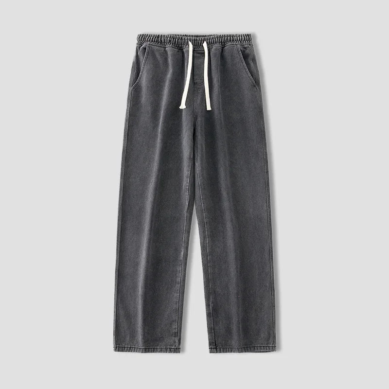autumn korean fashion drawstring y2k jeans homme classic baggy straight wide leg pants 2023 new hip hop streetwear casual jean stacked flare jeans