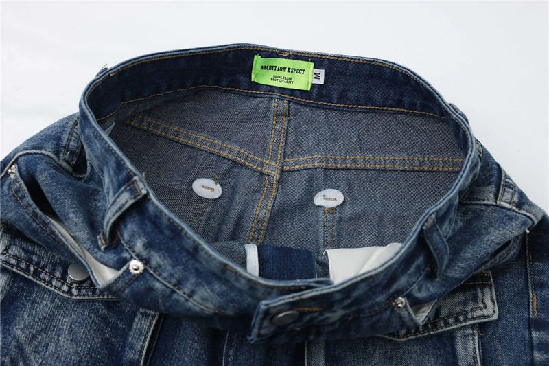 2024 multi pocket jeans vintage mens harajuku cargo denim pants retro hip hop straight loose jean pants 1 unique cargo style 128