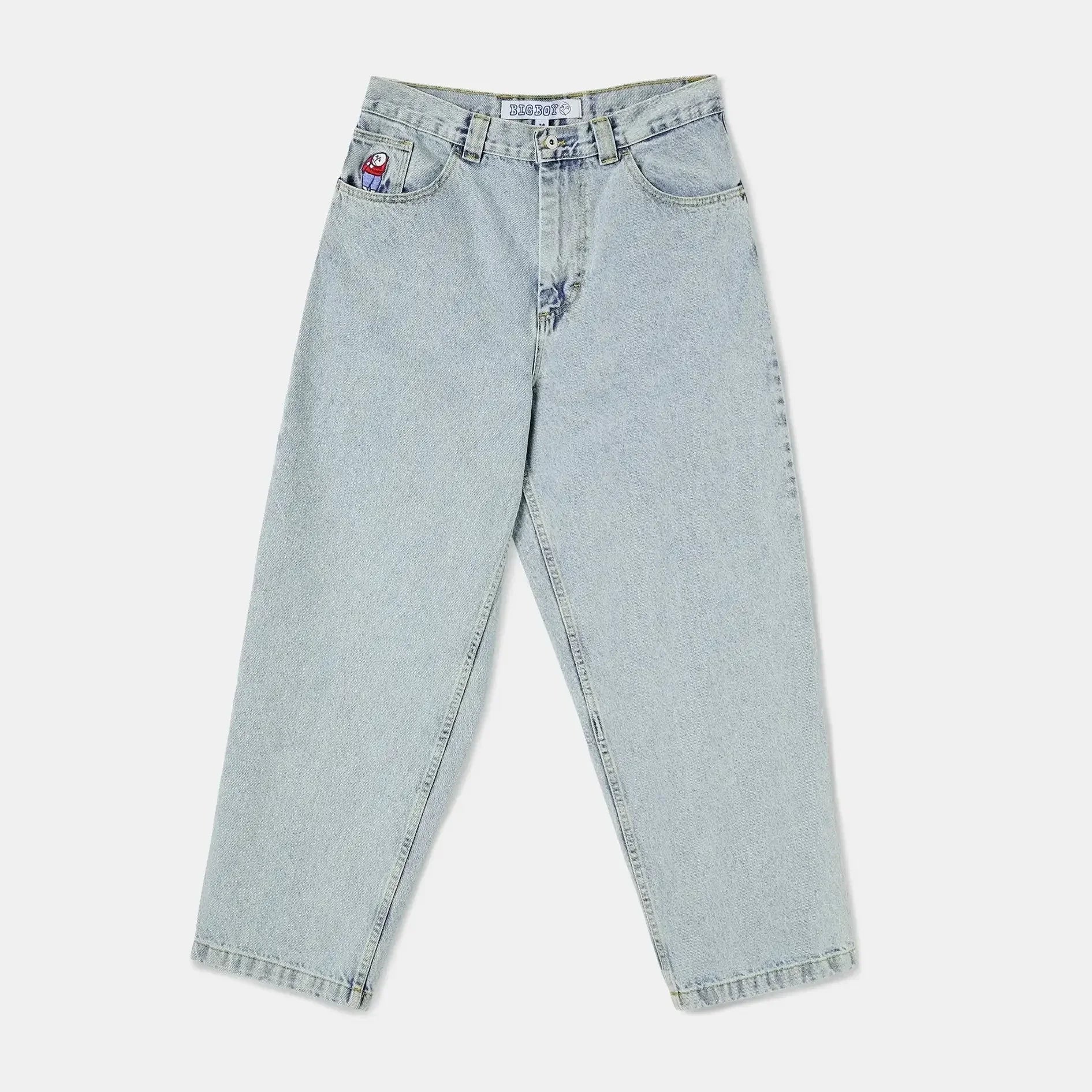 hip hop polar big boy jeans streetwear cartoon embroidery y2k pants vintage blue baggy jeans mens womens high waist wide trouser unique jeans style 5263