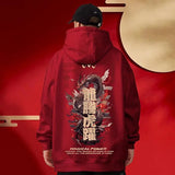 Chinese Dragon Graphic Printed Hoodies Men Streetwear Hip Hop Clothing Y2K Fleece Sweatshirts 2024 New Oversized Pullover Hoody