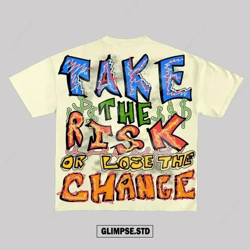 Glitchcore Design – American Letter Print Graphic T Shirts Vintage New – Edgy Streetwear for All Genders