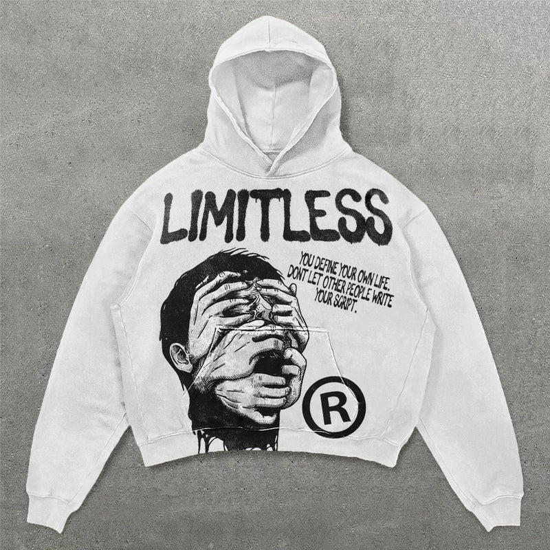 Oversized Punk Printing Hoodie Streetwear Harajuku Sweatshirt Y2K Tops