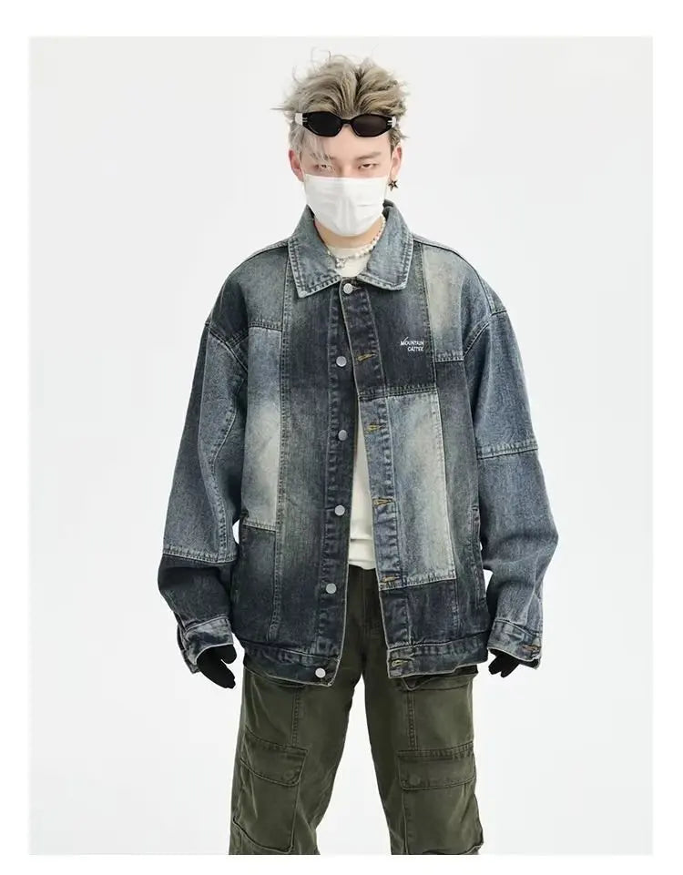 oversized grunge coat, photo-ready drip, for men, fall streetwear outfit, oversized style, layered fashion, modern aesthetic, graphic detail