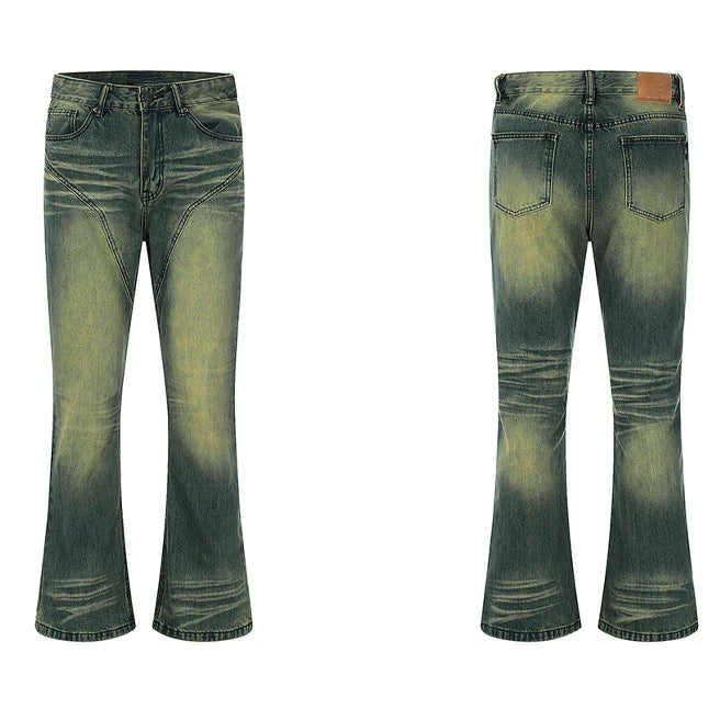 retro washed denim baggy jeans pants unisex hip hop fashion streetwear harajuku patchwork loose flare straight pants joggers men unique joggers style 2269