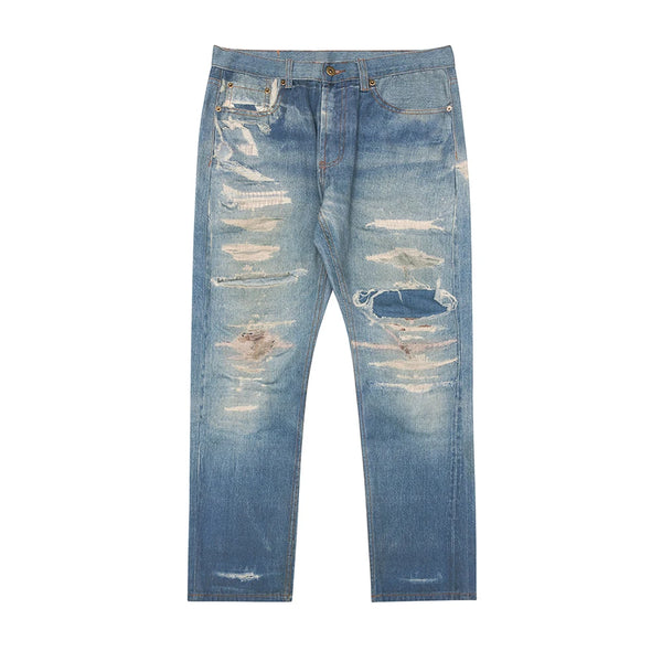 streetwear ripped hole patch baggy y2k jeans for men washed pantalones hombre straight casual denim trousers oversized vintage washed jeans