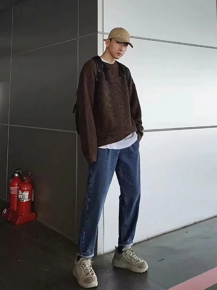 minimalist knit hoodie, photo-ready knit, unisex oversized techwear hoodie for men street style