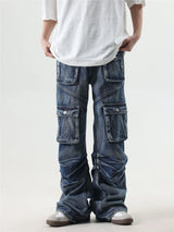 2024 multi pocket jeans vintage mens harajuku cargo denim pants retro hip hop straight loose jean pants 1 unique cargo style 119