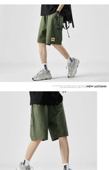 summer american casual retro shorts for men 2025 new loose straight short sweatpant streetwear fashion five point baggy bermudas unique joggers style 341
