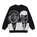 mens anime sweater knitted pullovers casual long sleeve loose o neck warm cotton harajuku sweaters new design jumpers knitwear - high quality cotton hoodie, vintage look oversized hoodie, Y2K grunge street style