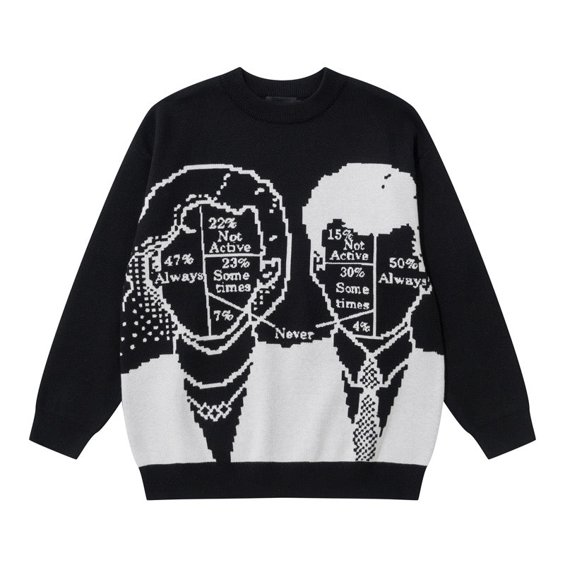 mens anime sweater knitted pullovers casual long sleeve loose o neck warm cotton harajuku sweaters new design jumpers knitwear - unisex casual winter pullover, Y2K grunge street style, high quality cotton hoodie