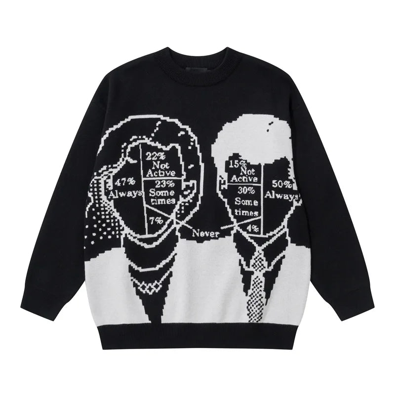 mens anime sweater knitted pullovers casual long sleeve loose o neck warm cotton harajuku sweaters new design jumpers knitwear - high quality cotton hoodie, vintage look oversized hoodie, Y2K grunge street style