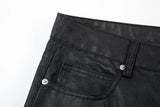 streetwear kanye slim fit feet coated black jeans pants for men pocket brushed wax tapered pants man casual cargo jeans y2k unique cargo style 4559