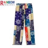 rainbowtouches 2022 brand mens casual pants high street bandana printing loose straight men hawaii fashion mens trousers unisex menswear bottoms