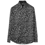 New 2021 Men 3D luxurious Wave point Polka dots Print Fashion Silk Casual Shirts Shirt high Pocket Long-sleeves S 2XL #A160