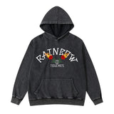 Rainbowtouches Washed High Street Hoodie Unisex Streetwear Printed Unique Printing Clothes Oversize Fashion Hip Hop