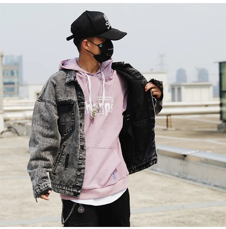 back wing embroidery denim jacket coat mens fashion hip hop harajuku jean coats outerwear casual streetwear jeans baggy jacke - variant style 8c5487 for streetwear fashion